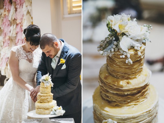 layered crepe wedding cake