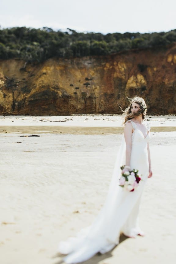 Pallas Couture wedding dress | Surf Coast beach wedding by Love Katie & Sarah