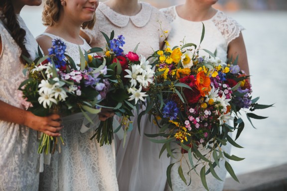 flannel, poppy and eucaluptus bouquets | James Goff Photography
