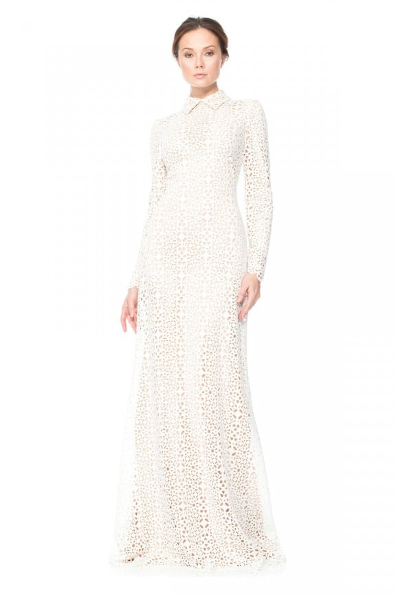 Laser-cut wedding dress by Tadashi Shoji | Best wedding dresses under $1000