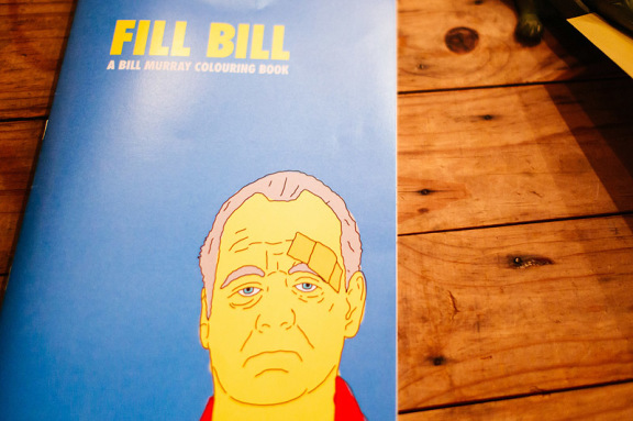 Fill Bill Murray colouring book