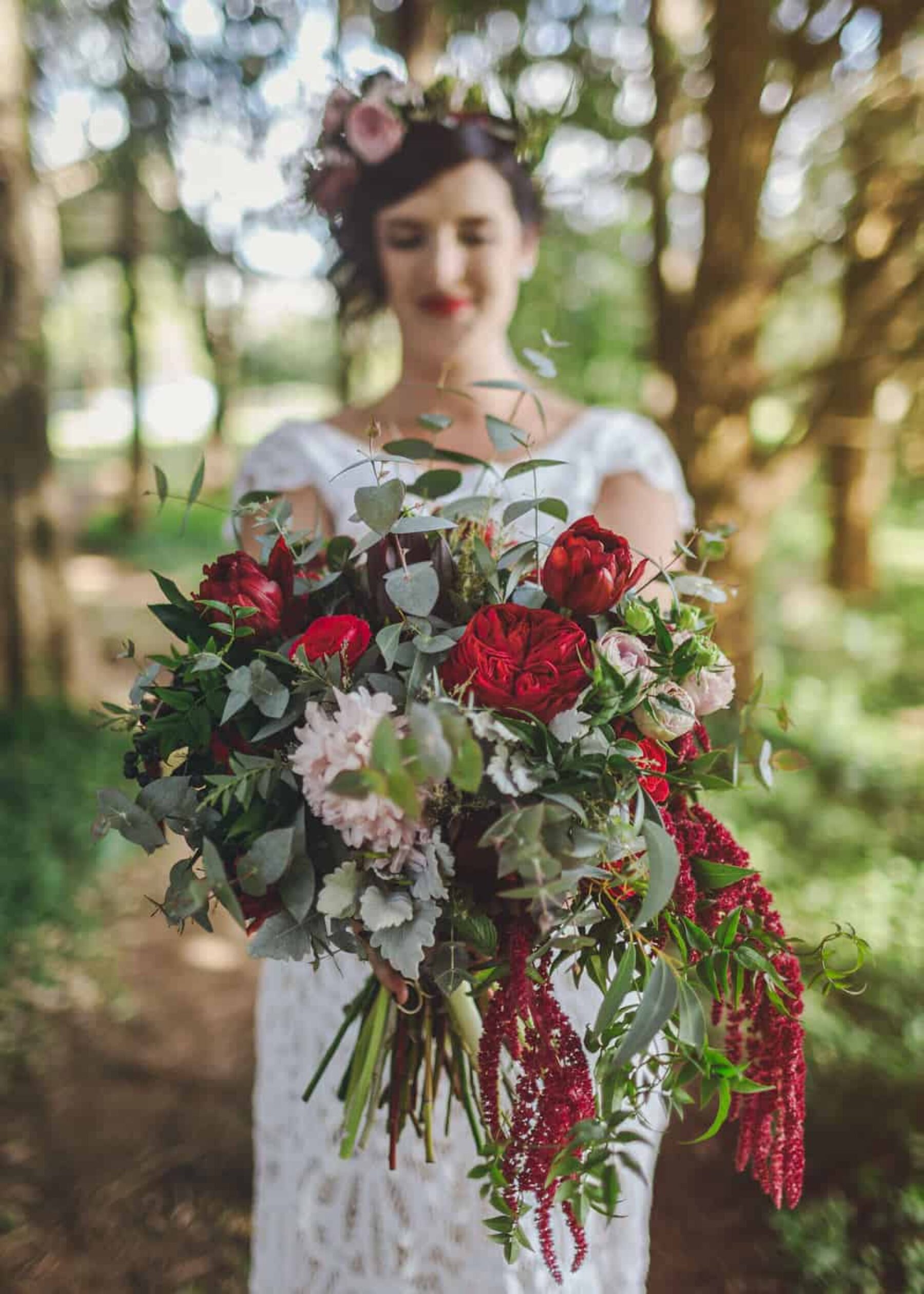 Rose and amaranth bouquet by Willow Bud