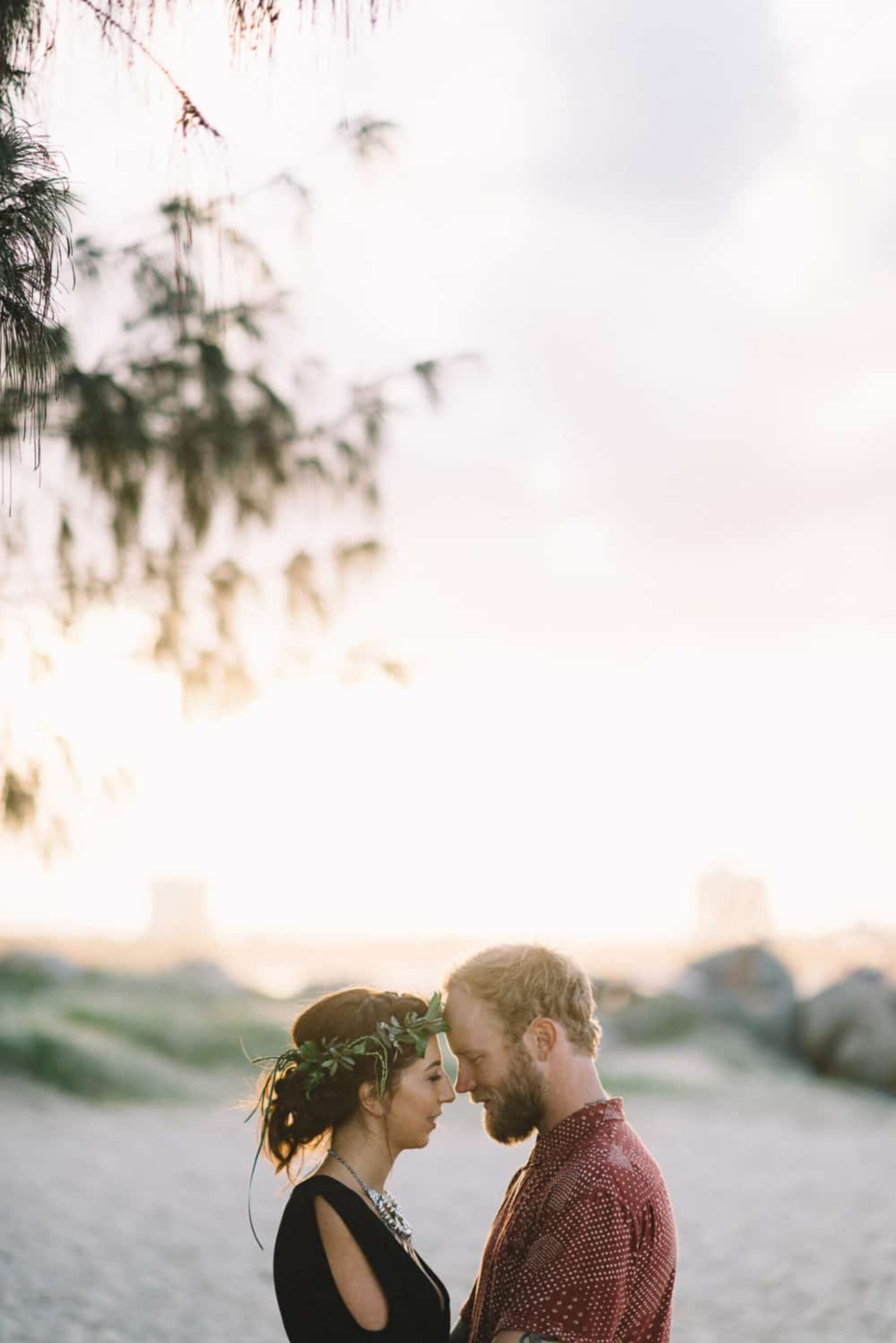 Boho beach engagement shoot on the Sunshine Coast