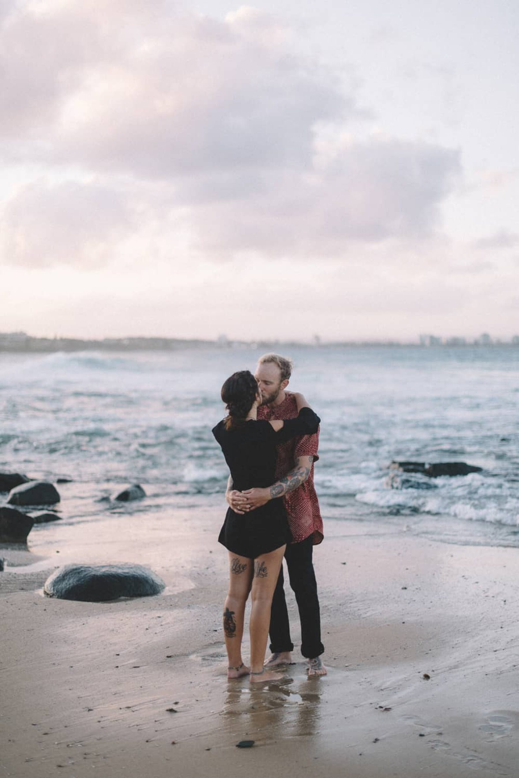 Boho beach engagement shoot on the Sunshine Coast