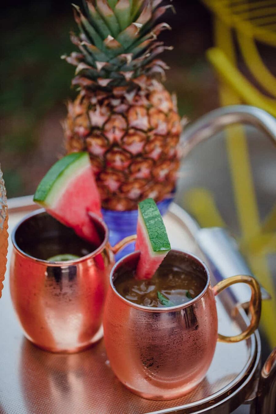 cocktails in copper mugs