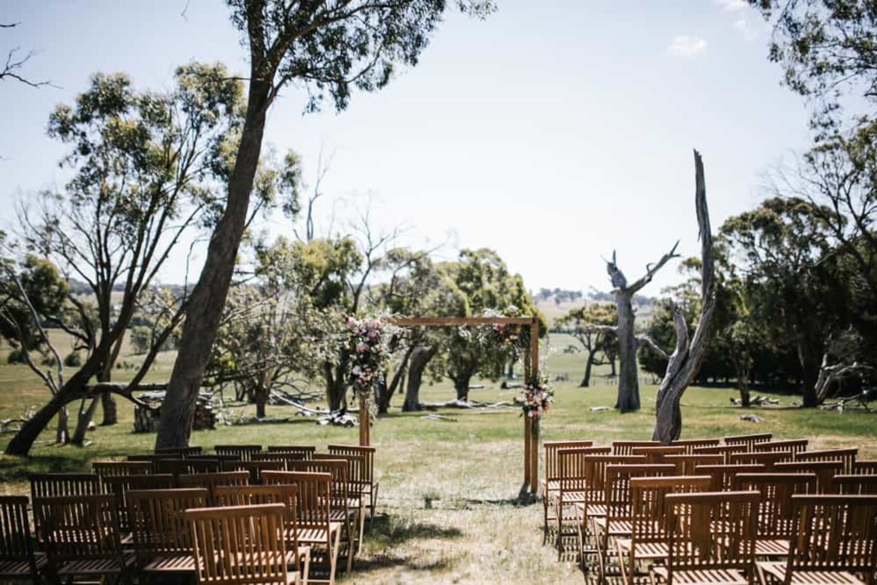 Australian farm wedding ceremony