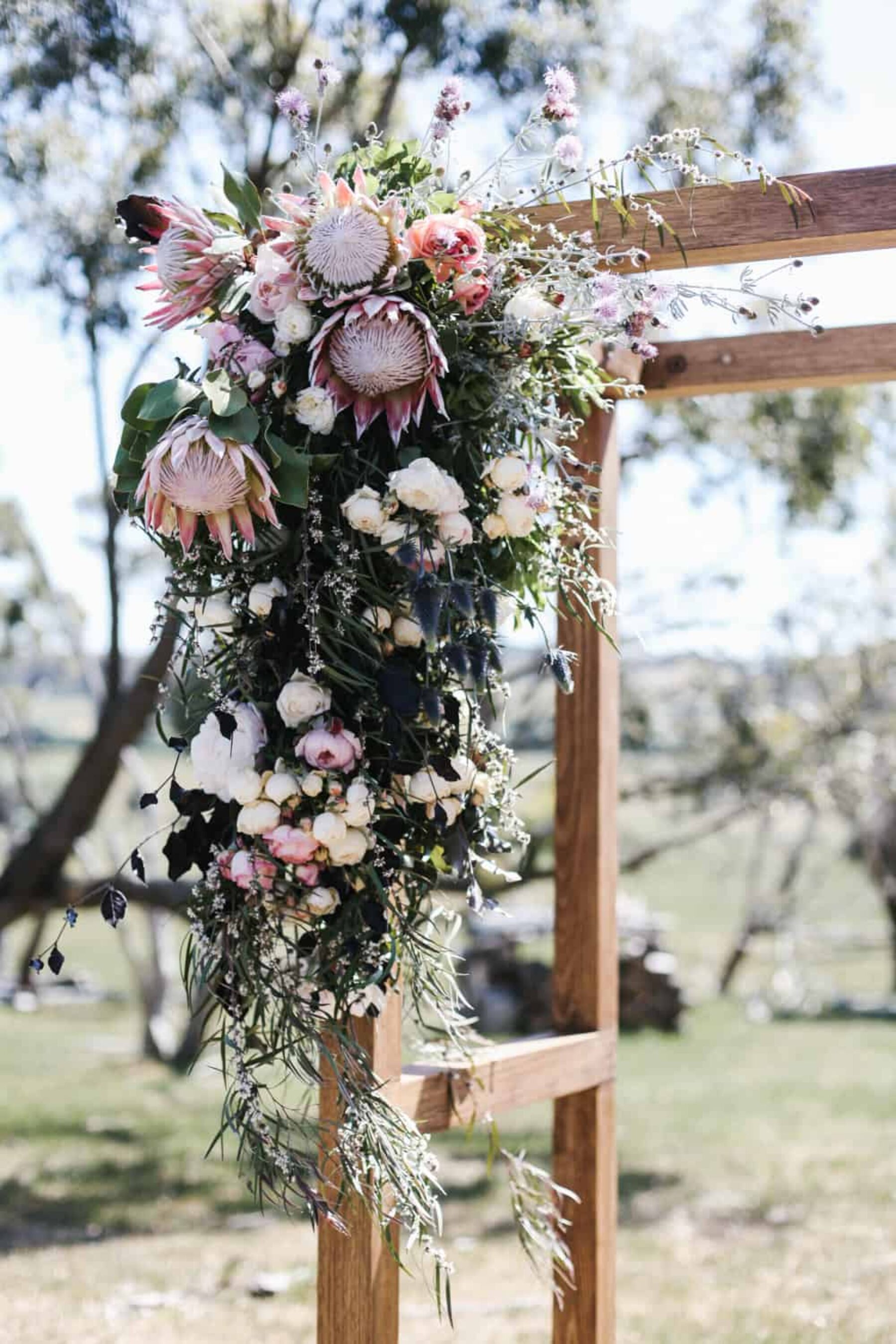 native flower wedding arbour