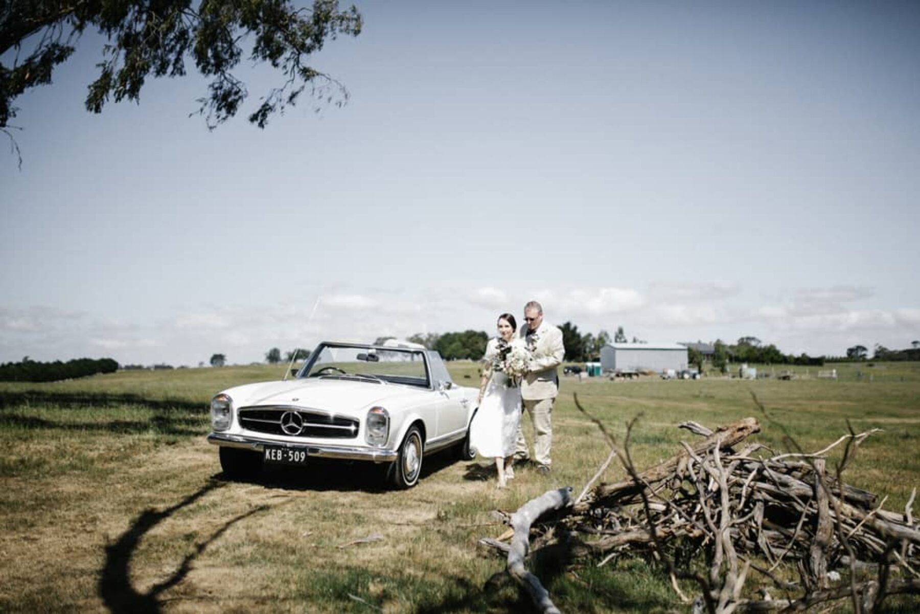 vintage Mercedes wedding car