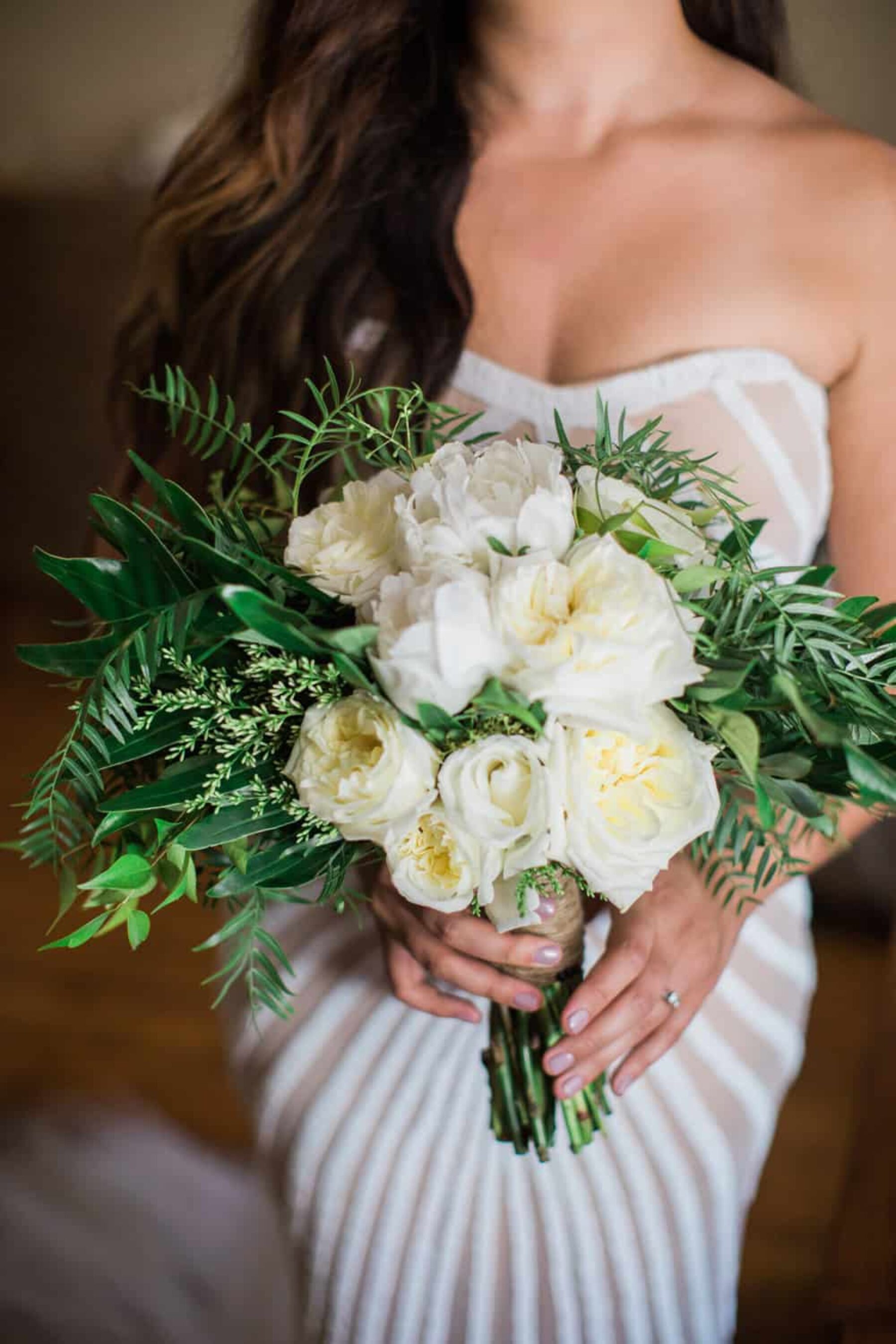 green and white bouquet