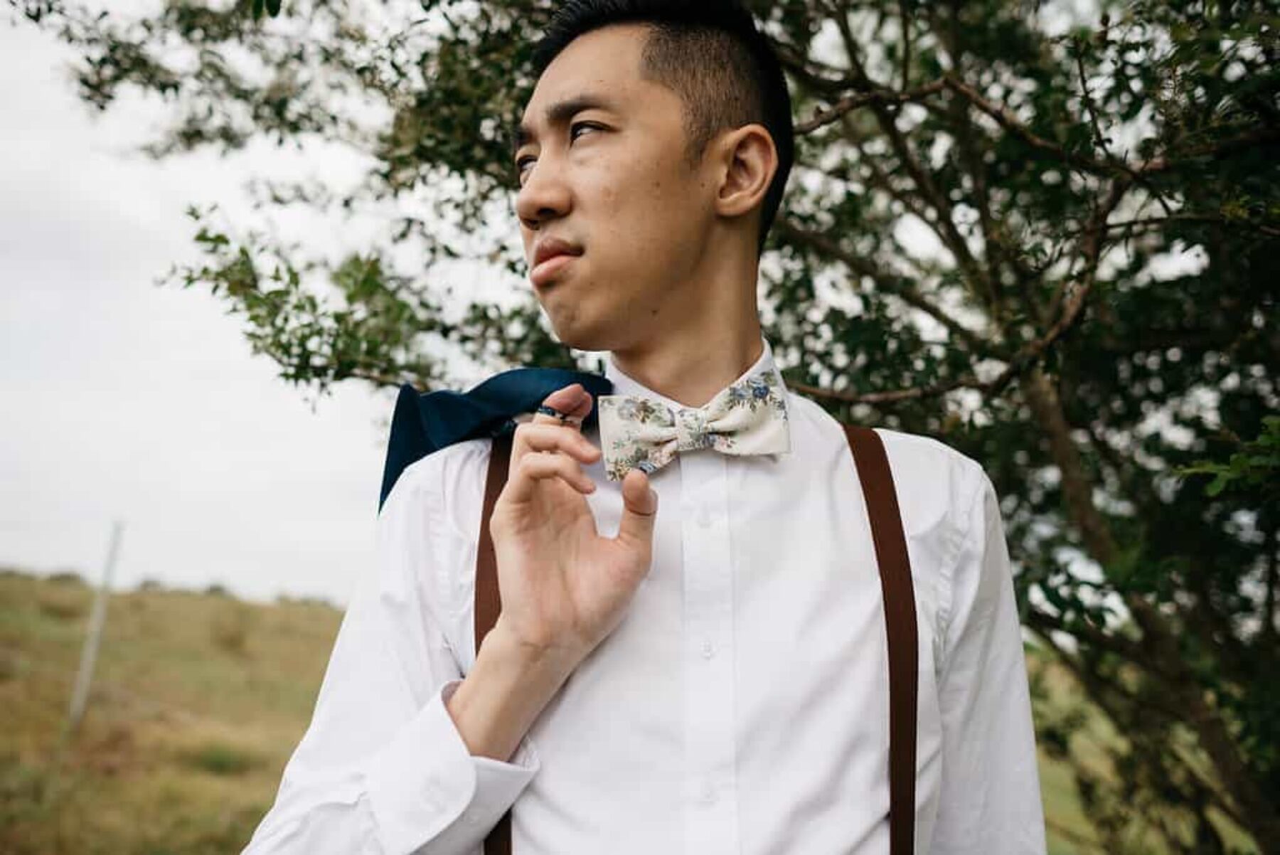 vintage groom with bow tie