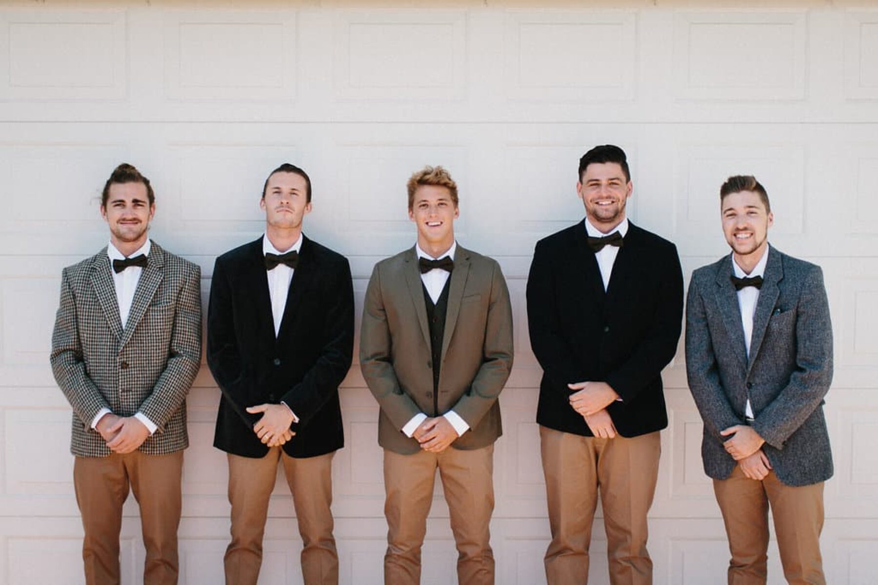 groomsmen in vintage tweed blazers