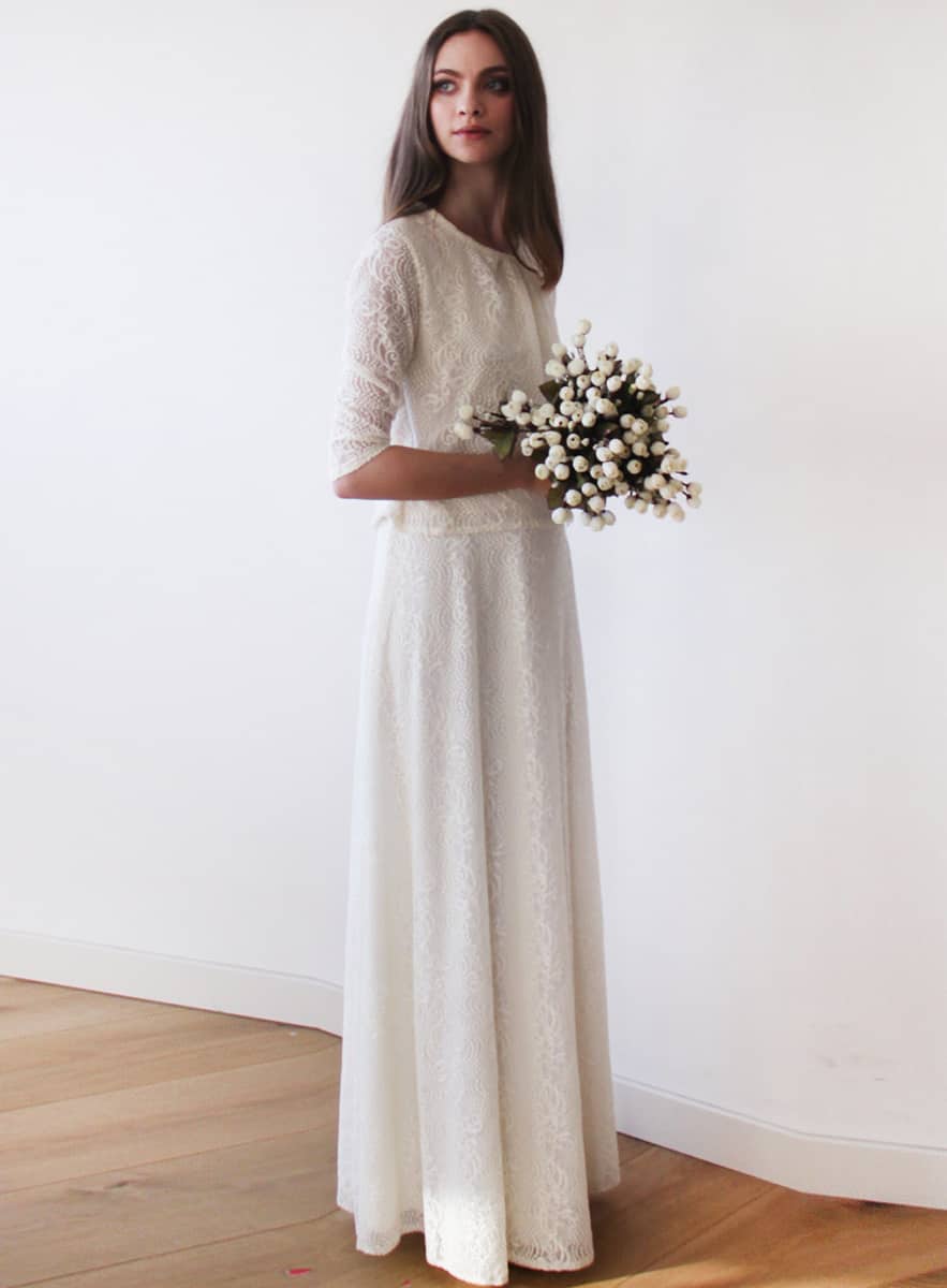 Long sleeve wedding dress from Etsy