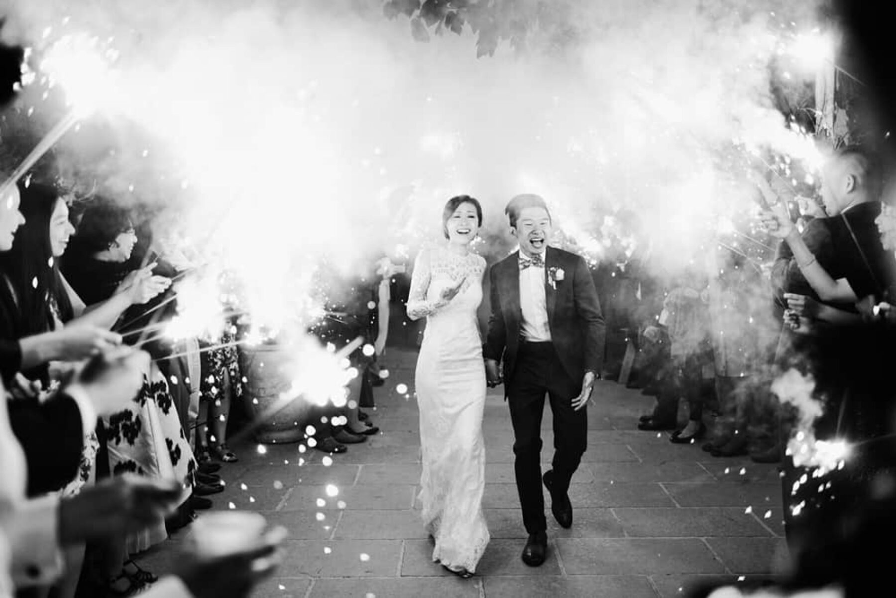 Sparkler wedding exit
