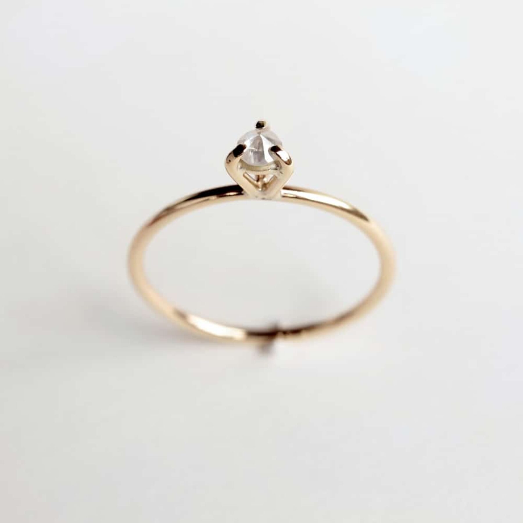Heart Cut Diamond Minimal Dainty Engagement Ring - Abhika Jewels