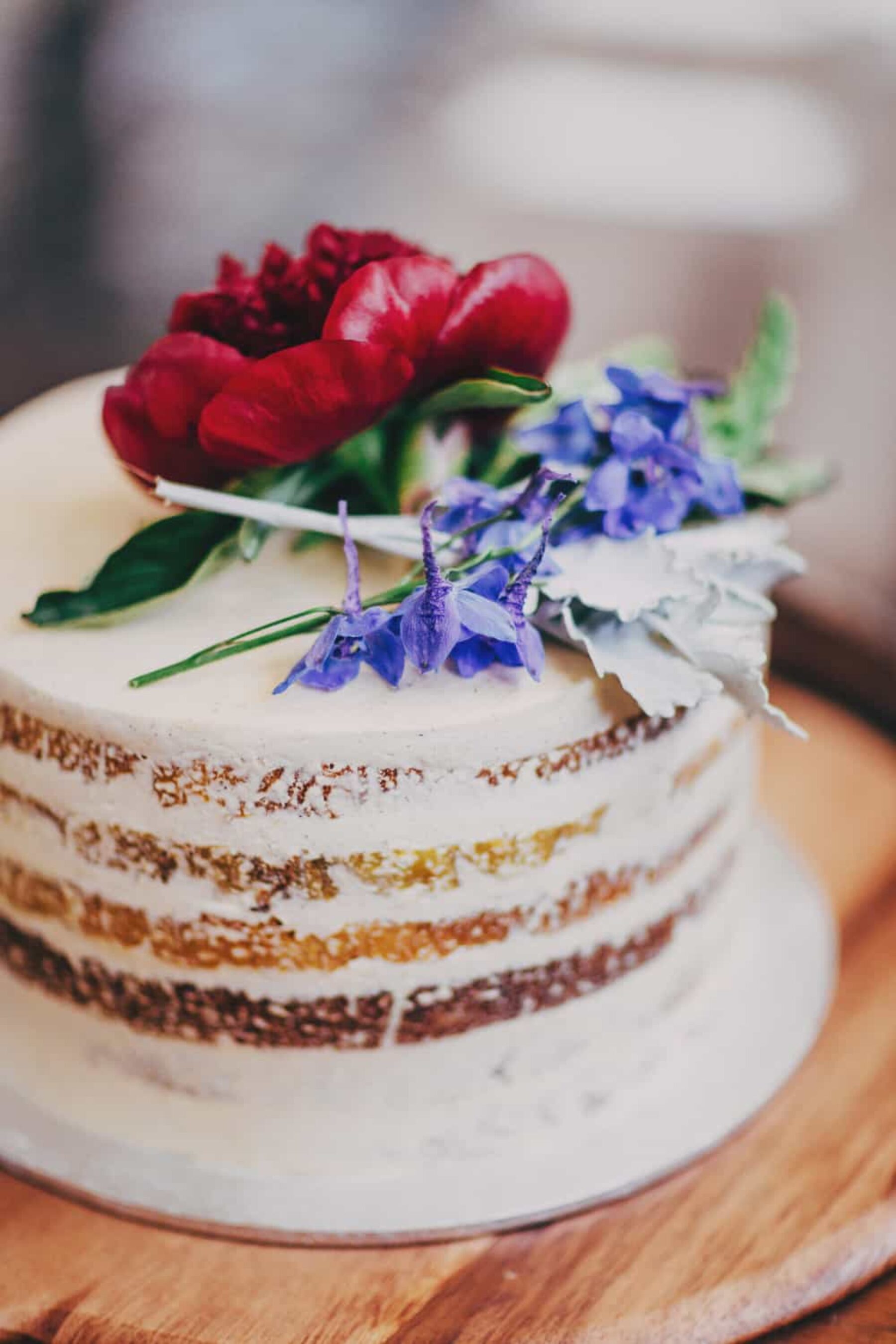 naked layer wedding cake