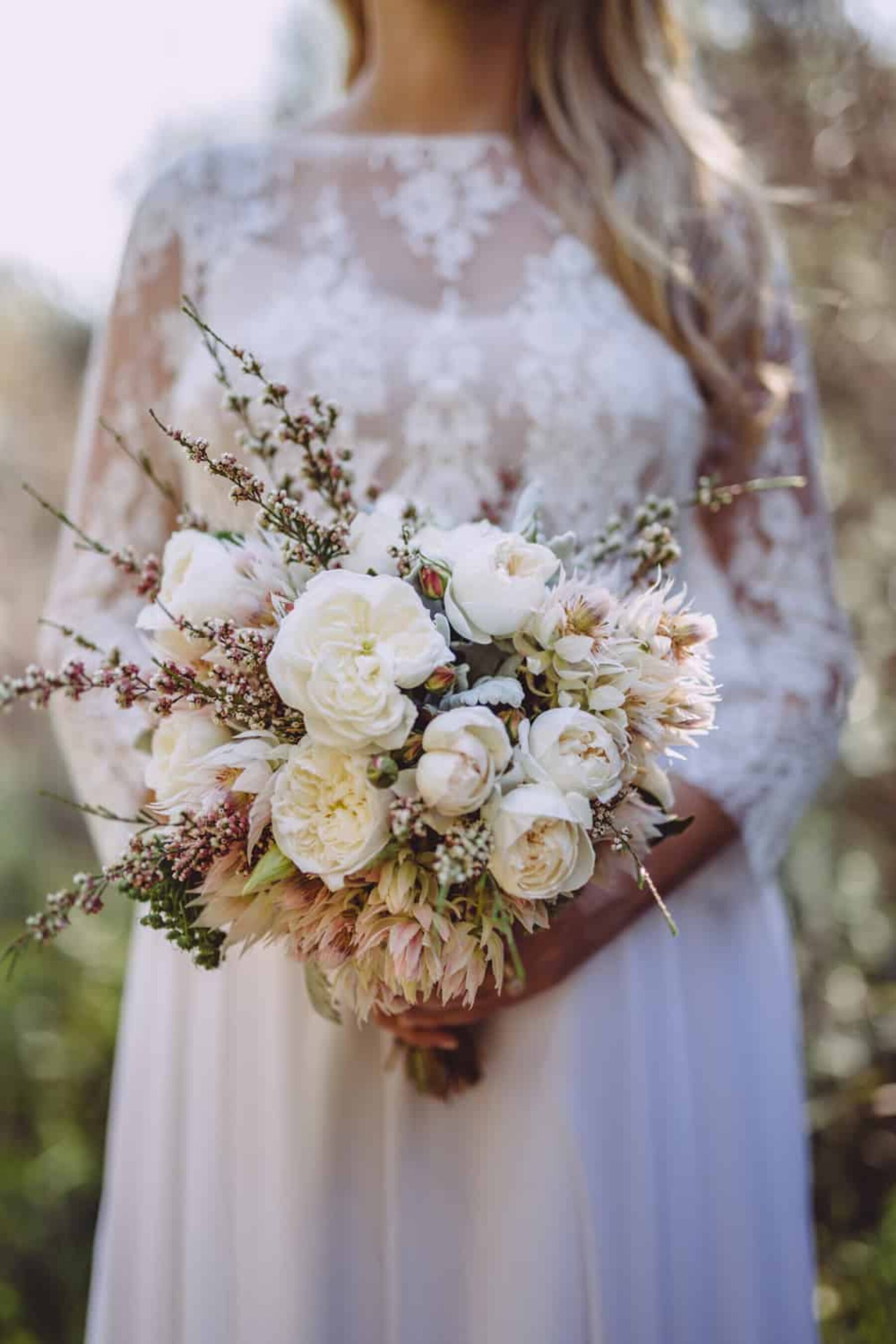 white rose bouquet