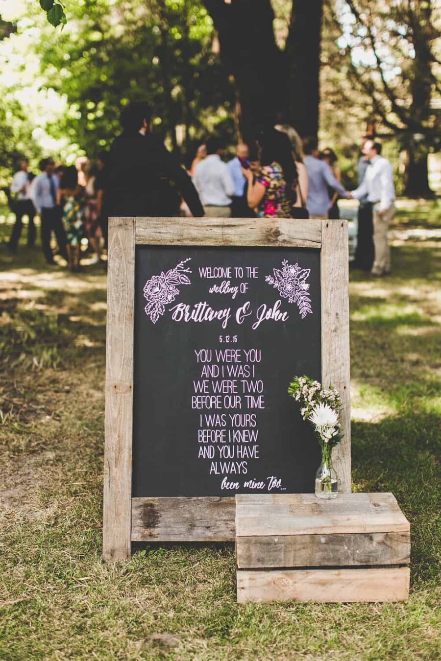 wedding ceremony chalkboard
