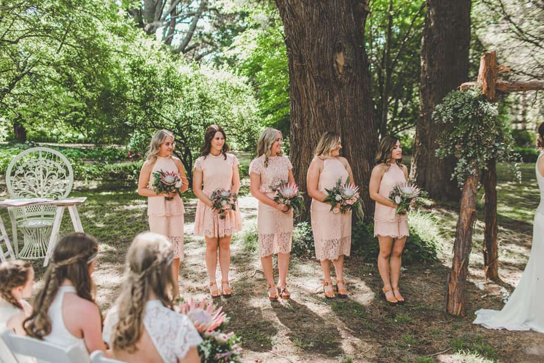 dusty pink lace bridesmaid separates