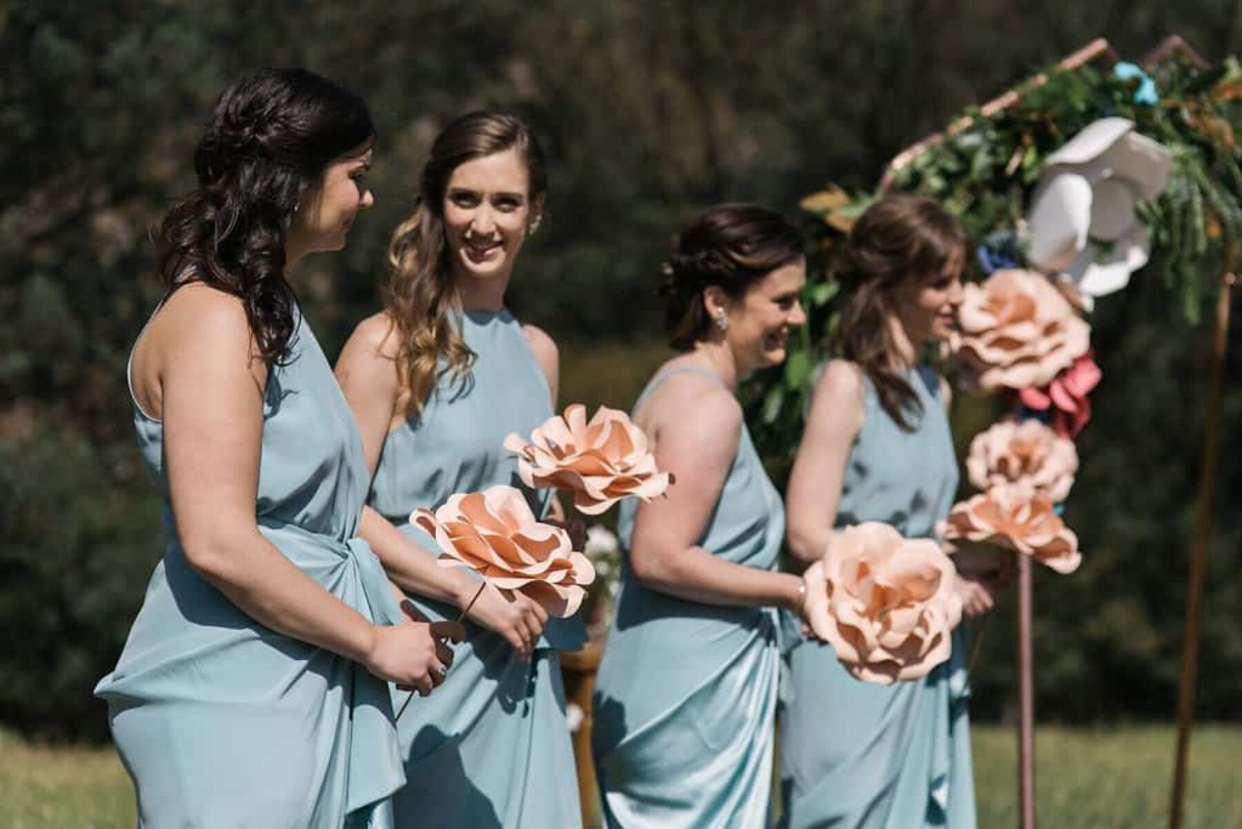 teal bridesmaid dresses