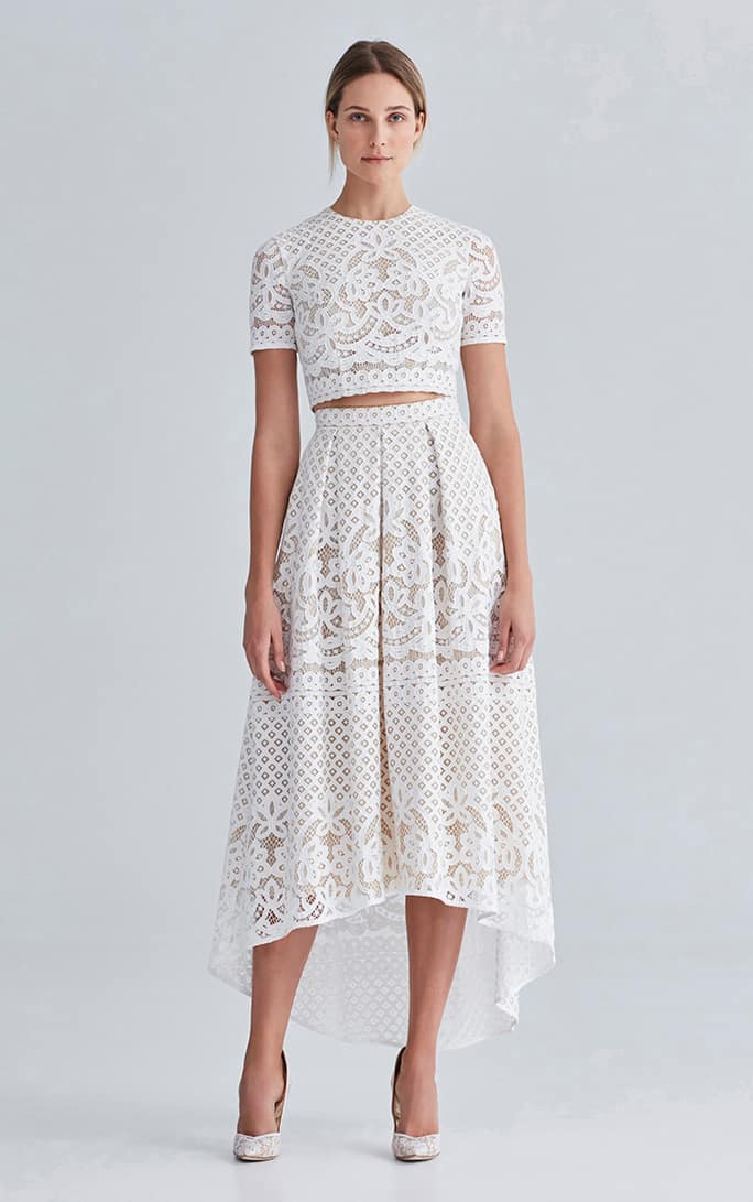 Bridesmaid separates - Lover White Magick skirt and crop top