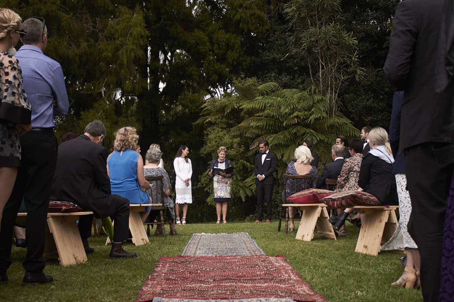 persian rug wedding aisle
