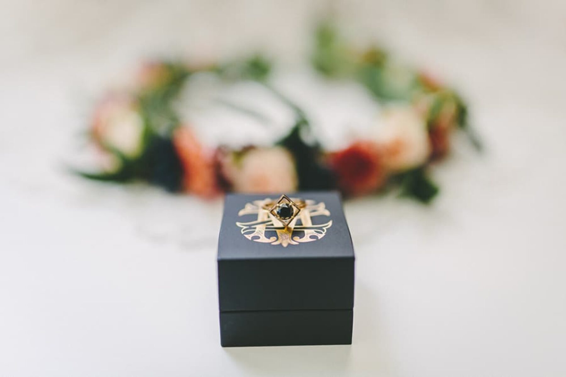 black diamond engagement ring by Zoe & Morgan