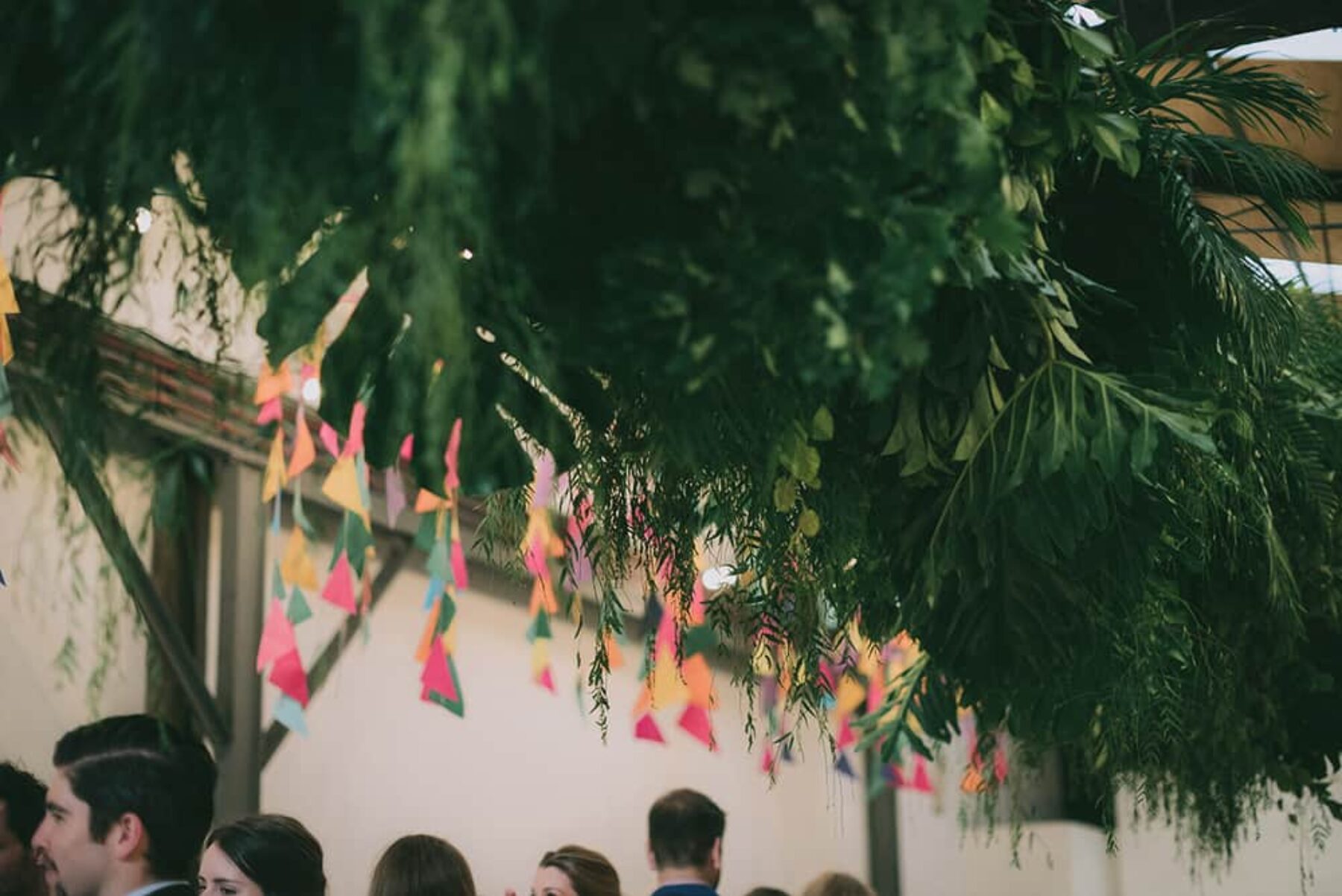 tropical foliage wedding canopy