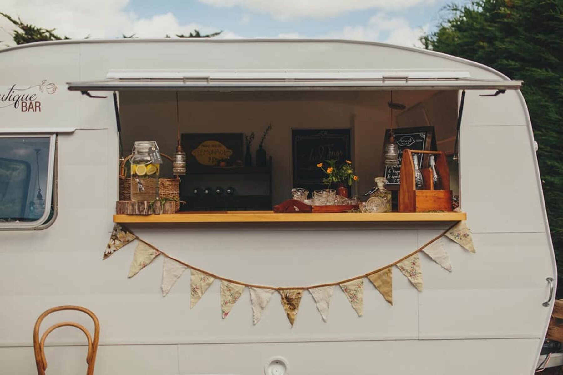 vintage wedding caravan