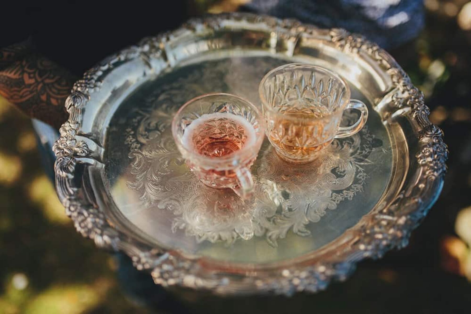 vintage crystal tea cups