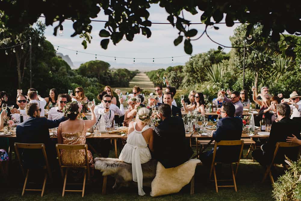 modern alfresco wedding feast