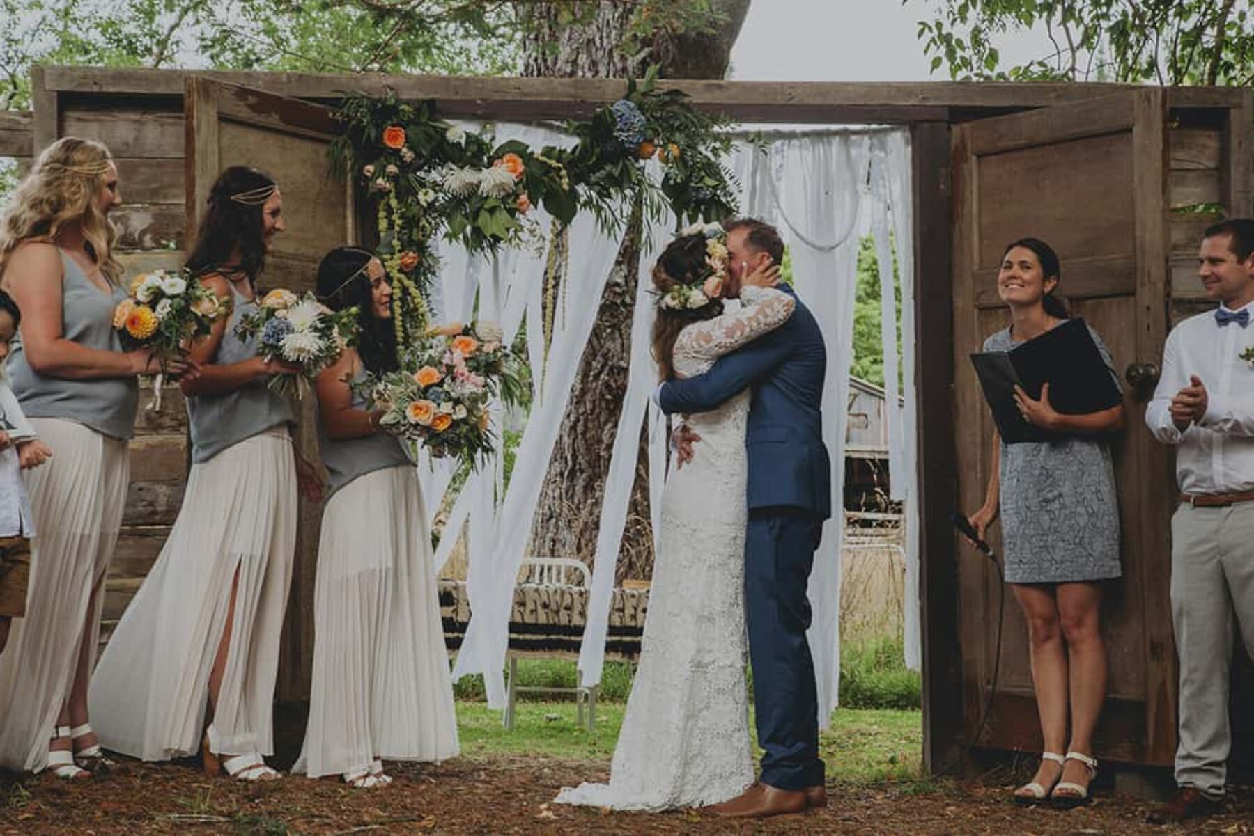 Rustic wedding at New Zealand's Old Forest School - photography by Lucy Rice