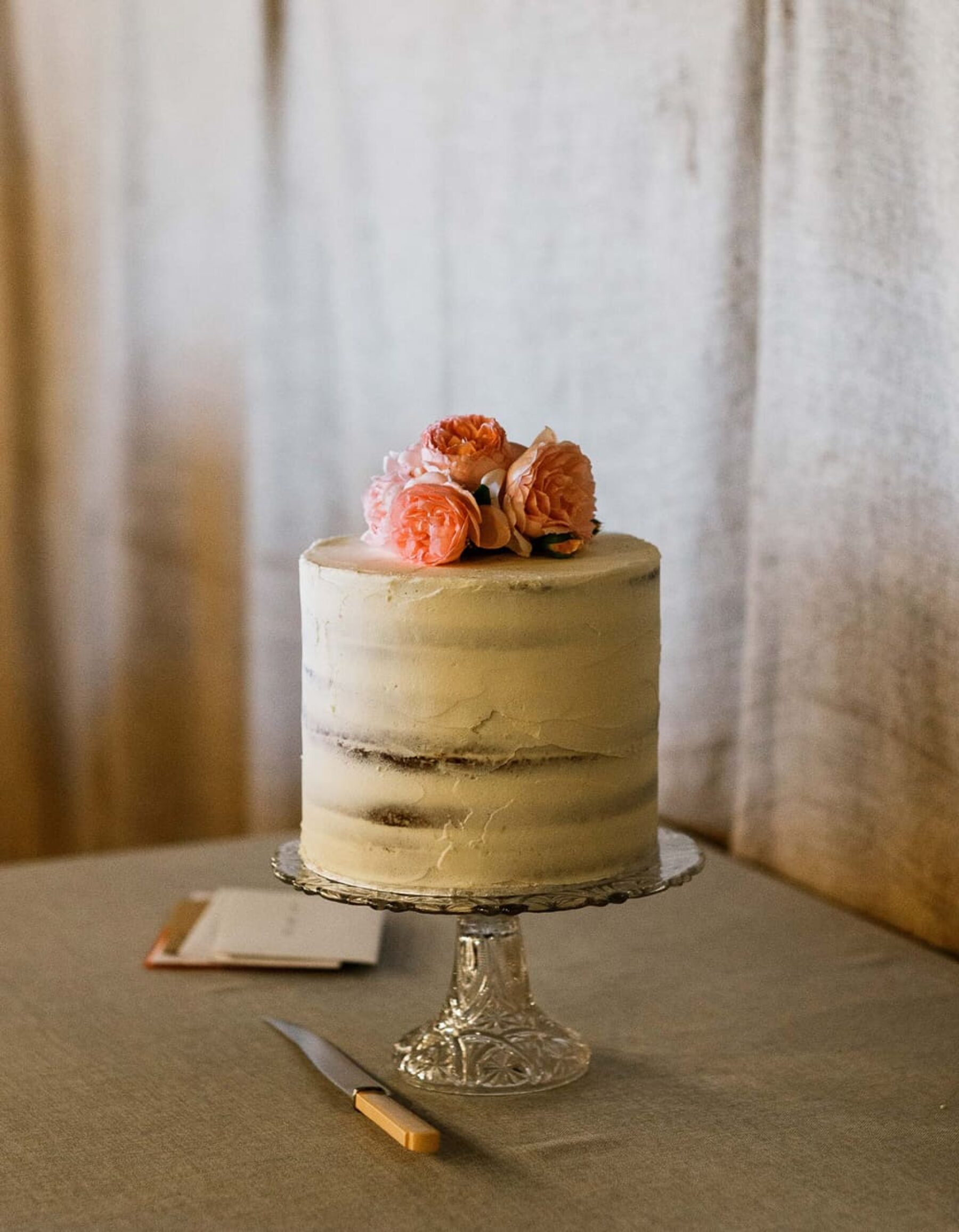 simple wedding cake with buttercream frosting