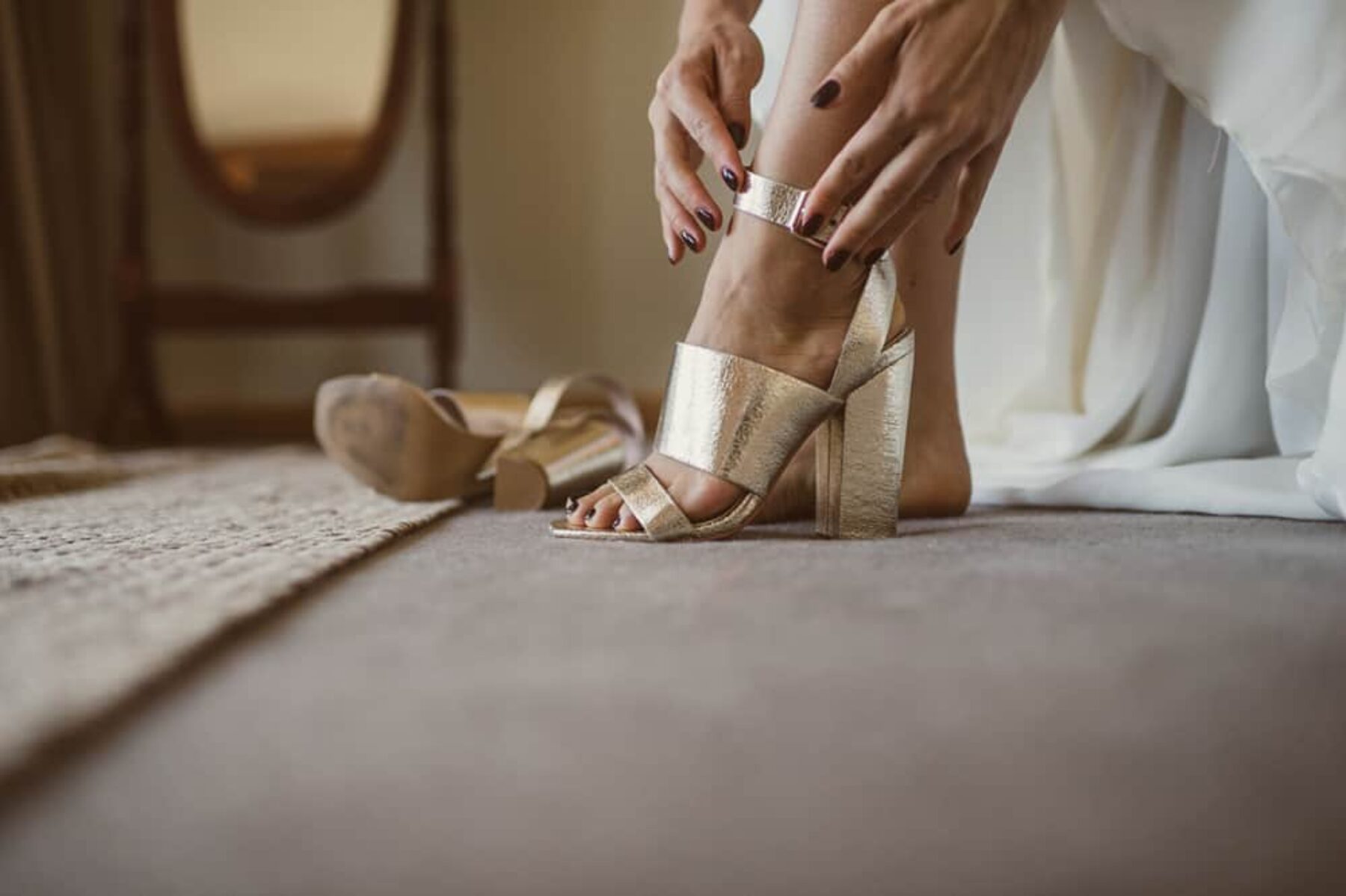 chunky gold wedding shoes