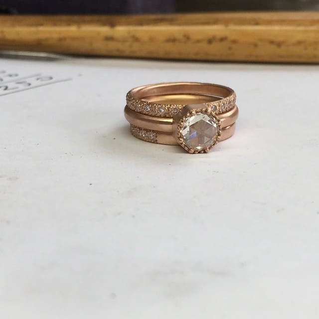 unique handcrafted engagement ring by Melbourne jeweller Suzi Zutic