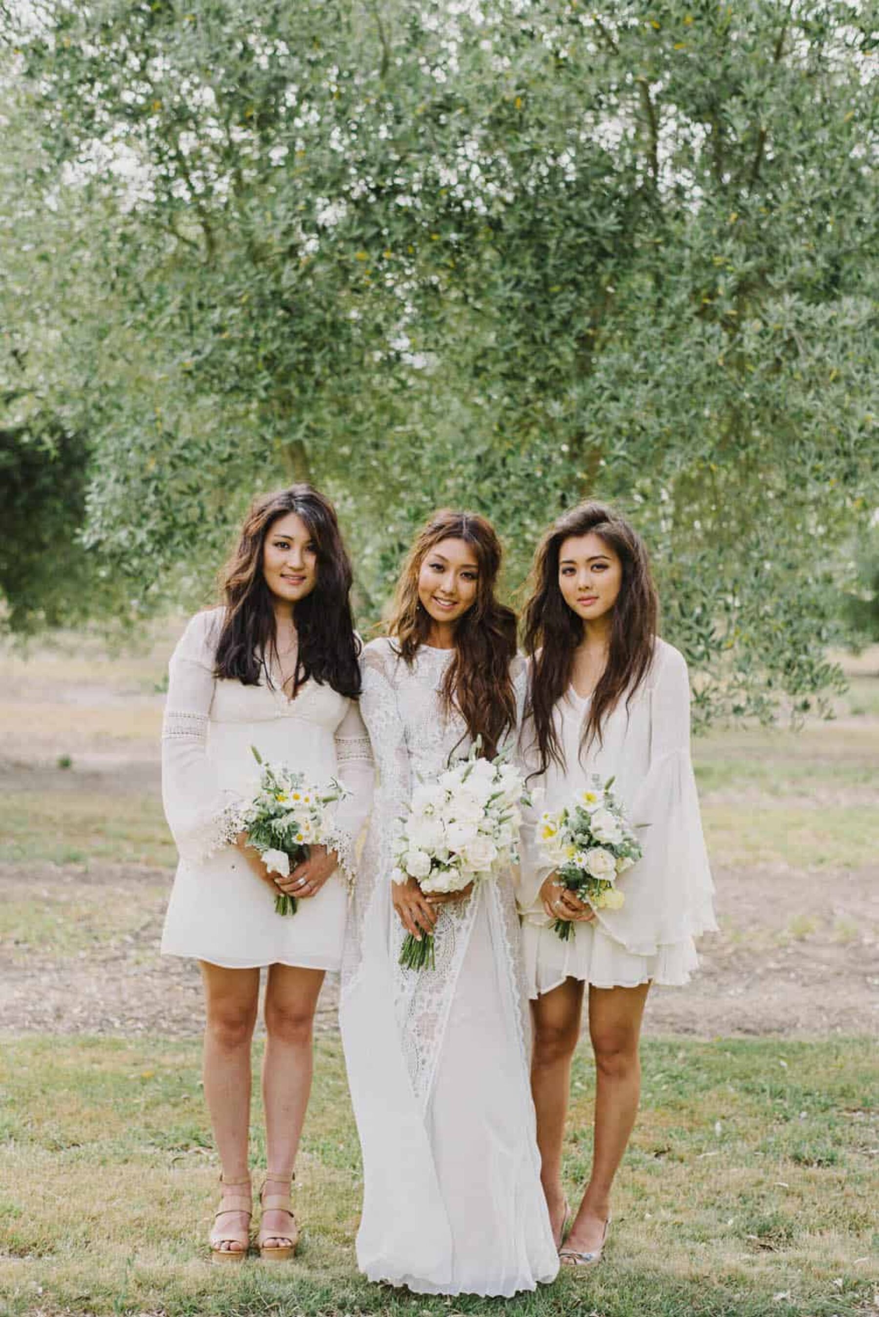 Grace Loves Lace real bride with bridesmaids