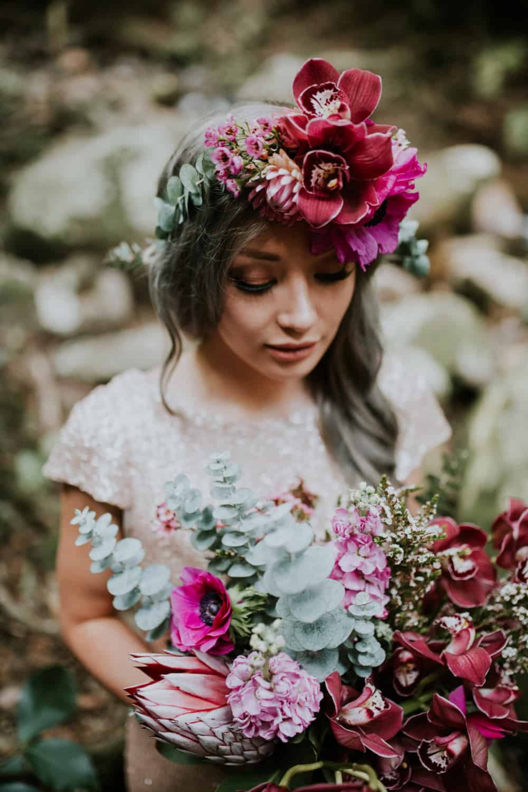 bold orchid flower crown