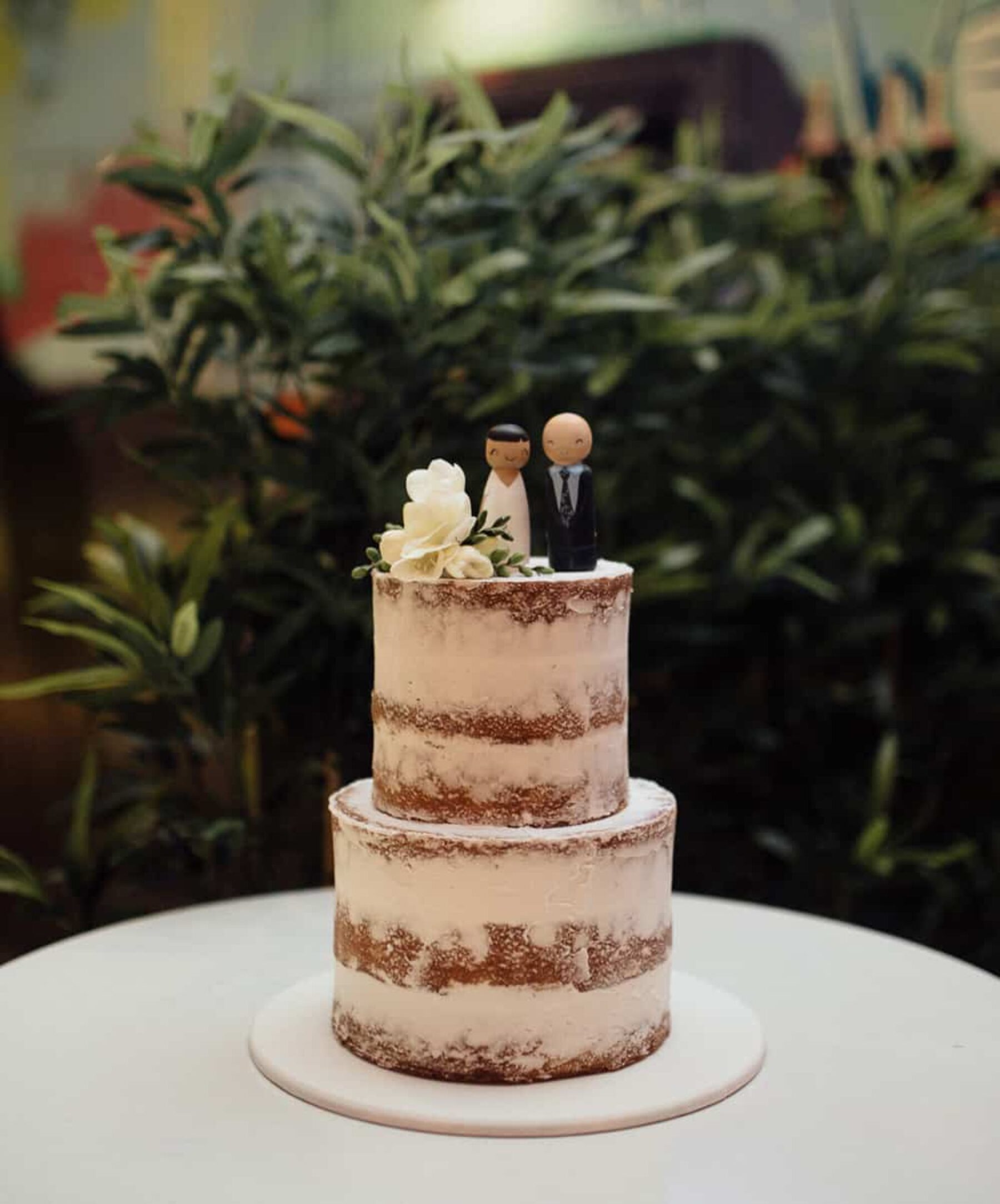 simple semi-naked wedding cake