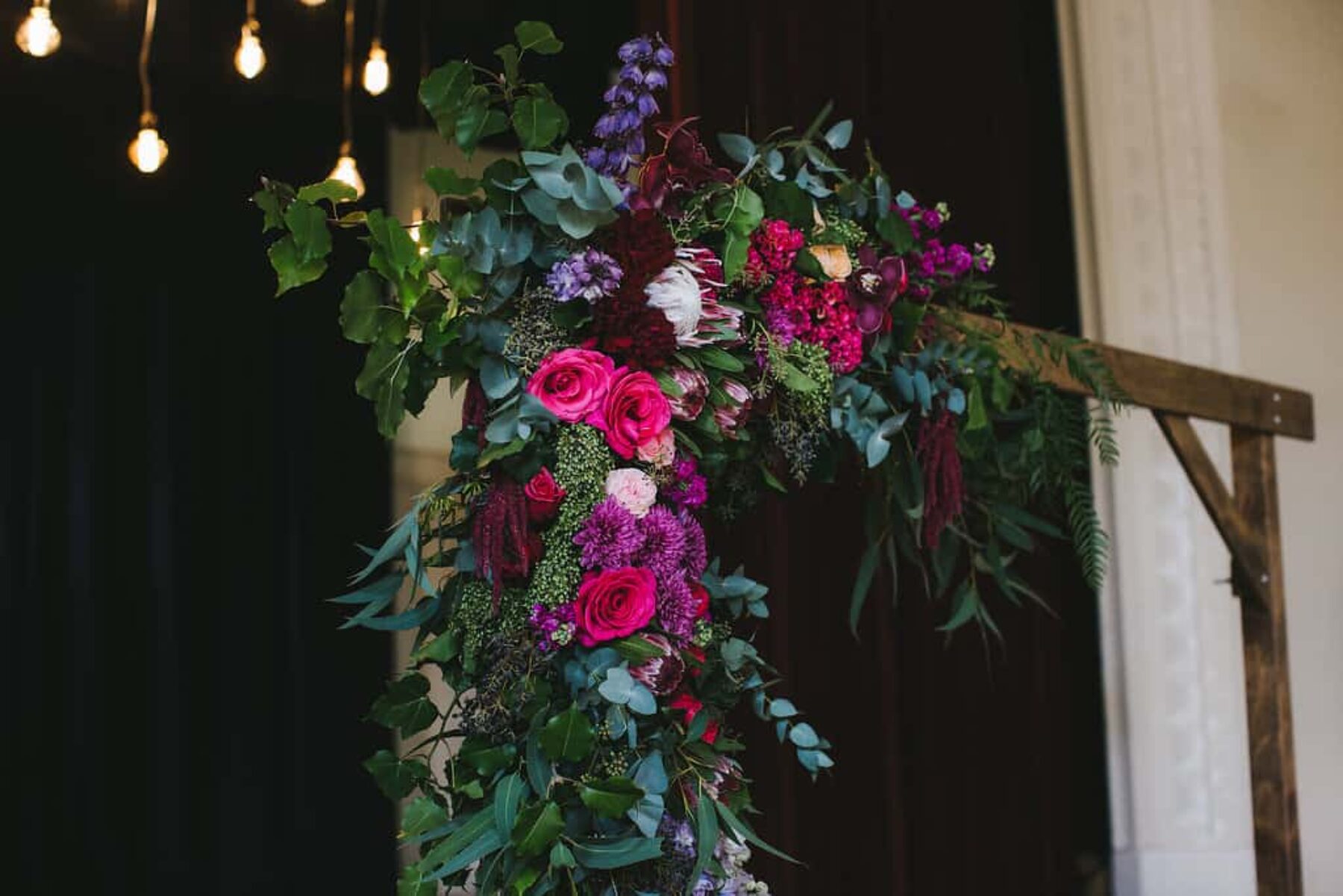 jewel-toned floral arbour