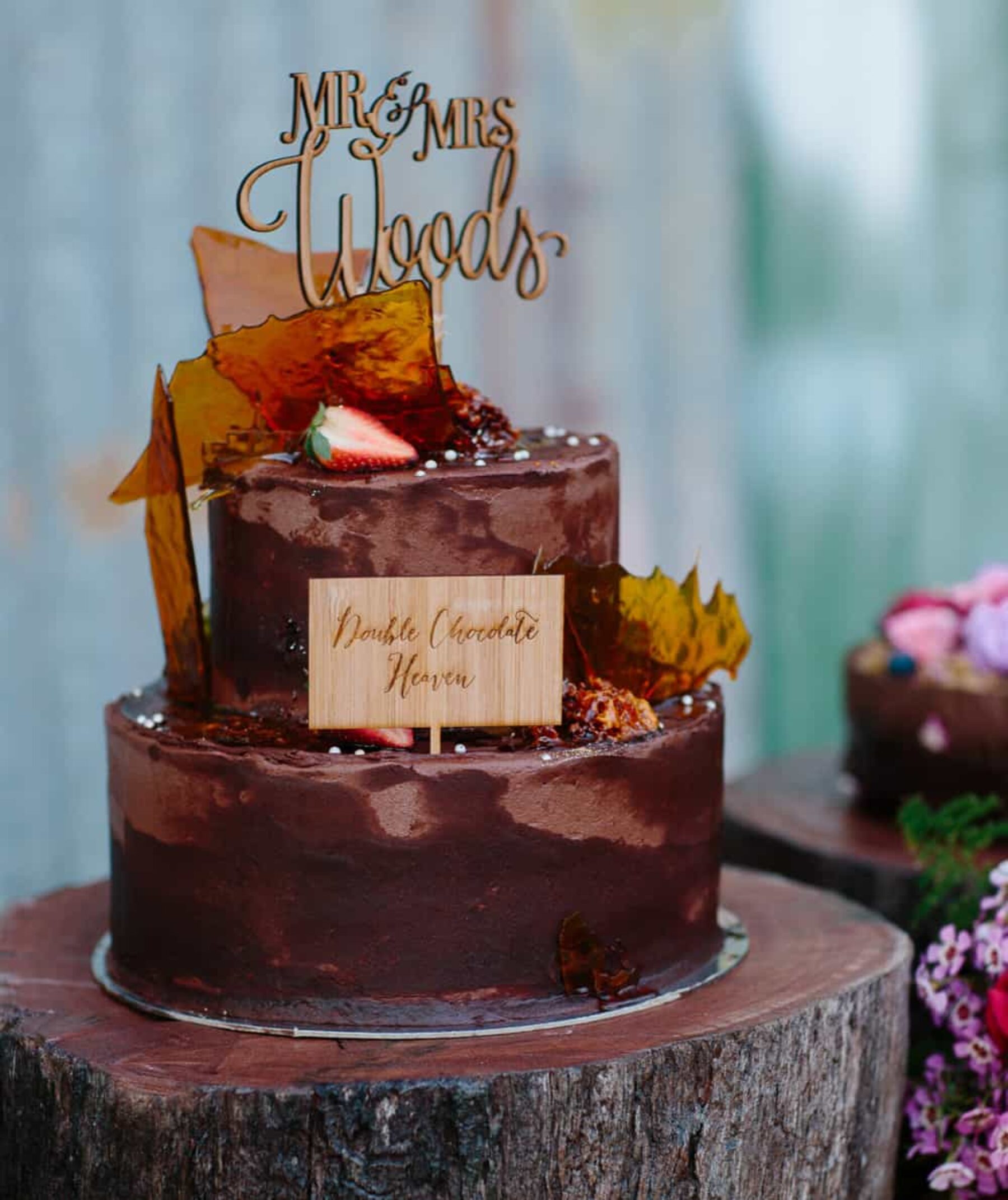 Double chocolate heaven wedding cake