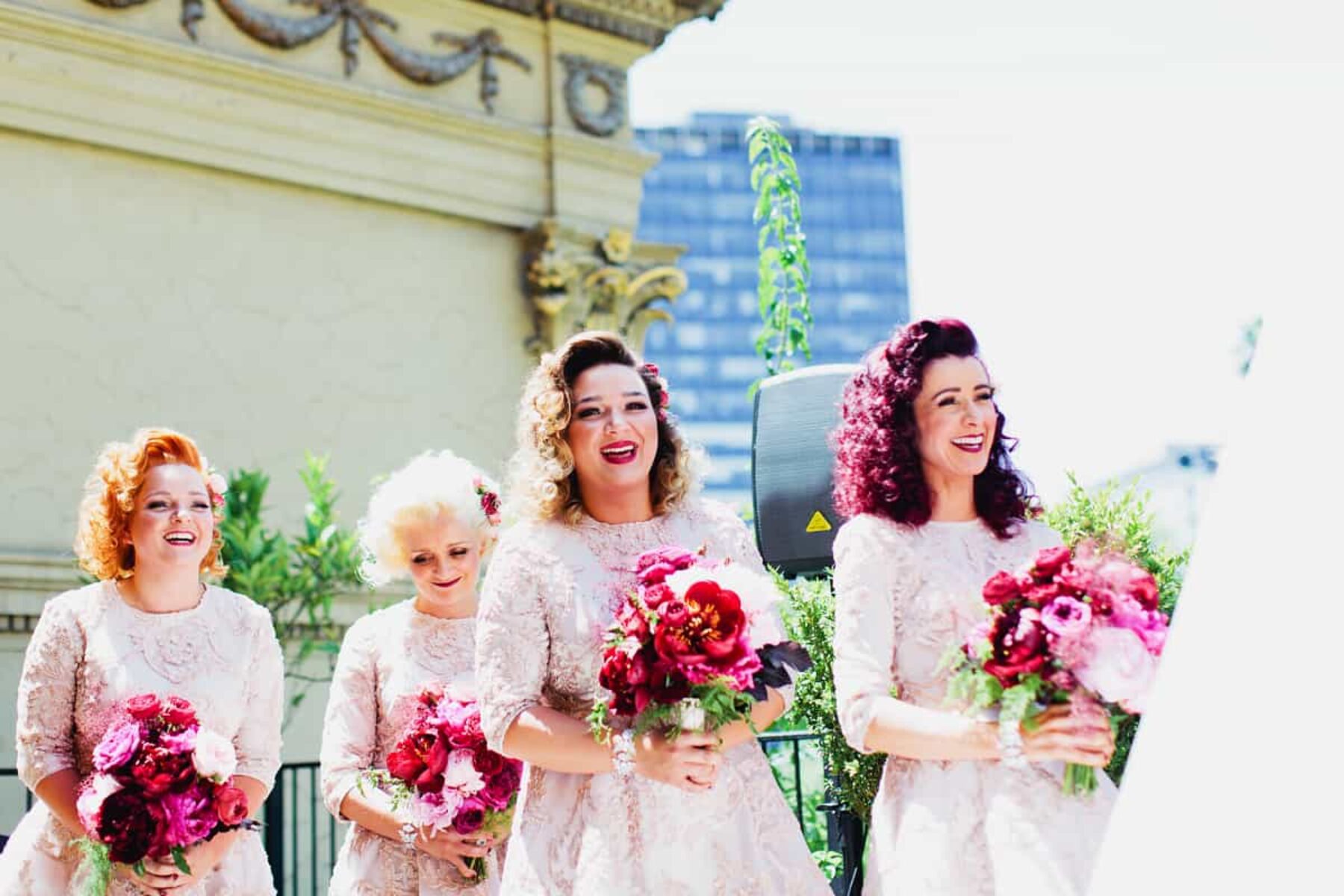 long sleeve floral bridesmaid dresses
