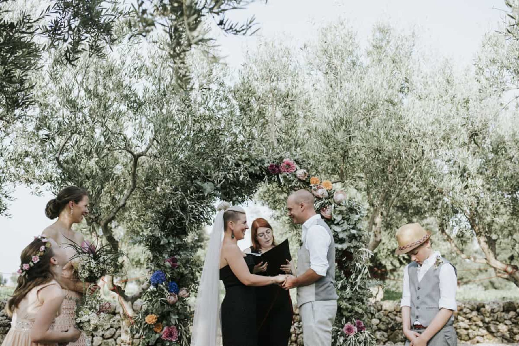 Italian olive grove wedding