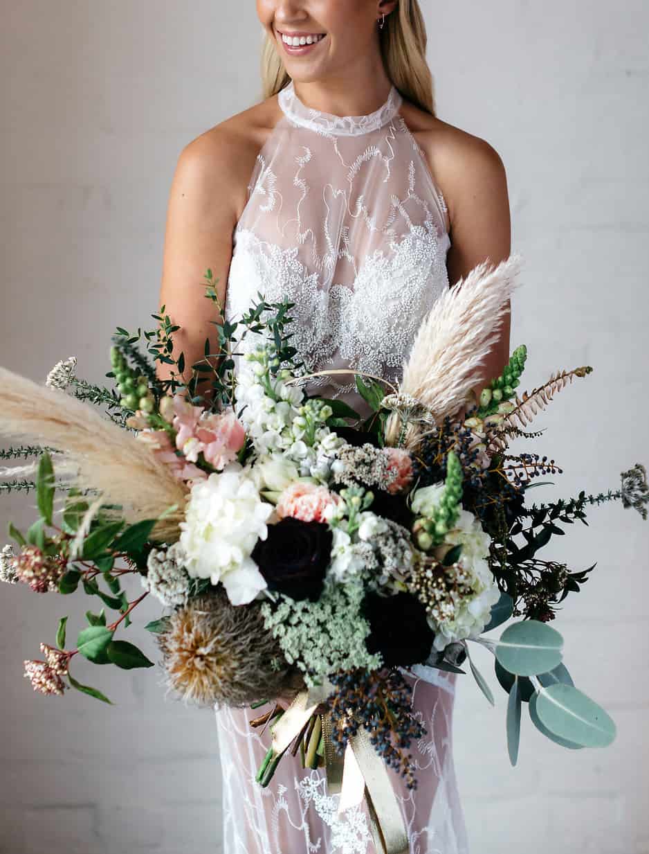 best wedding bouquets 2016 - wild pampas grass bouquet