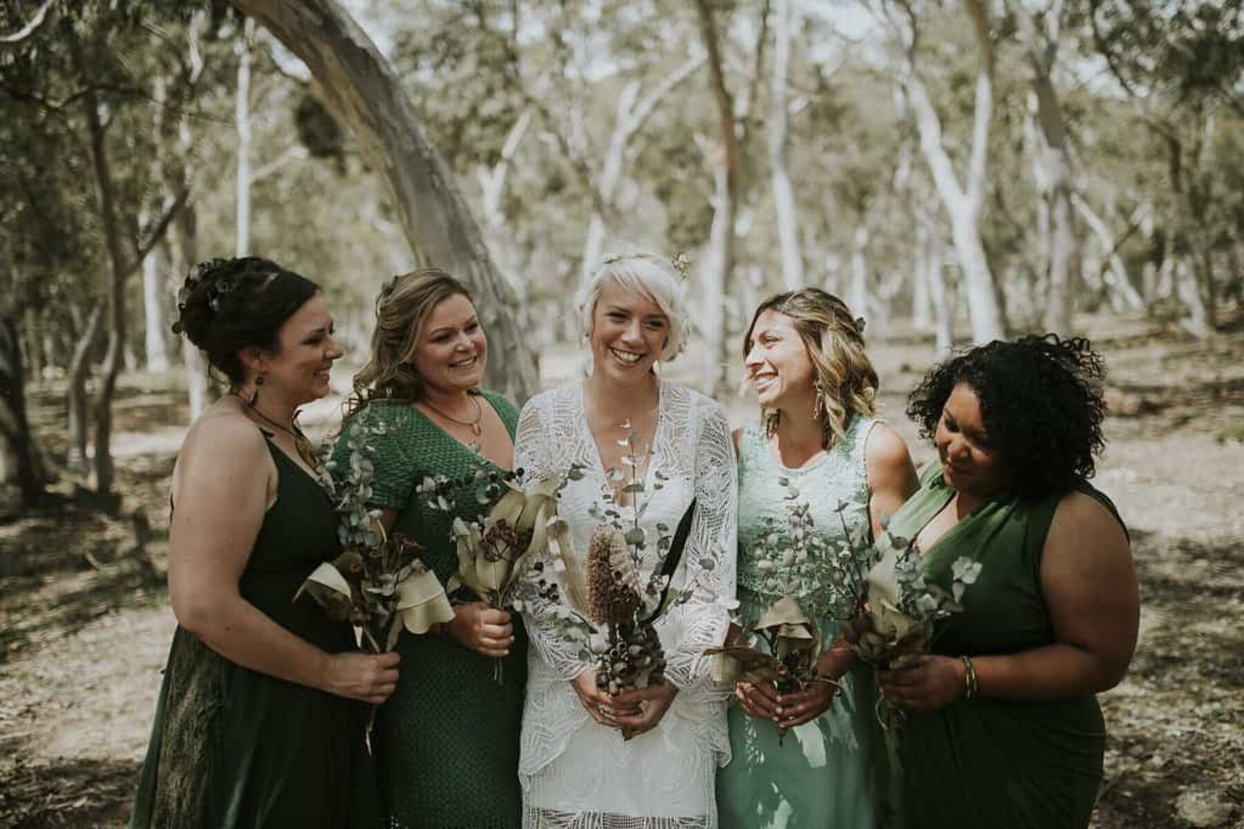 mixed green bridesmaid dresses