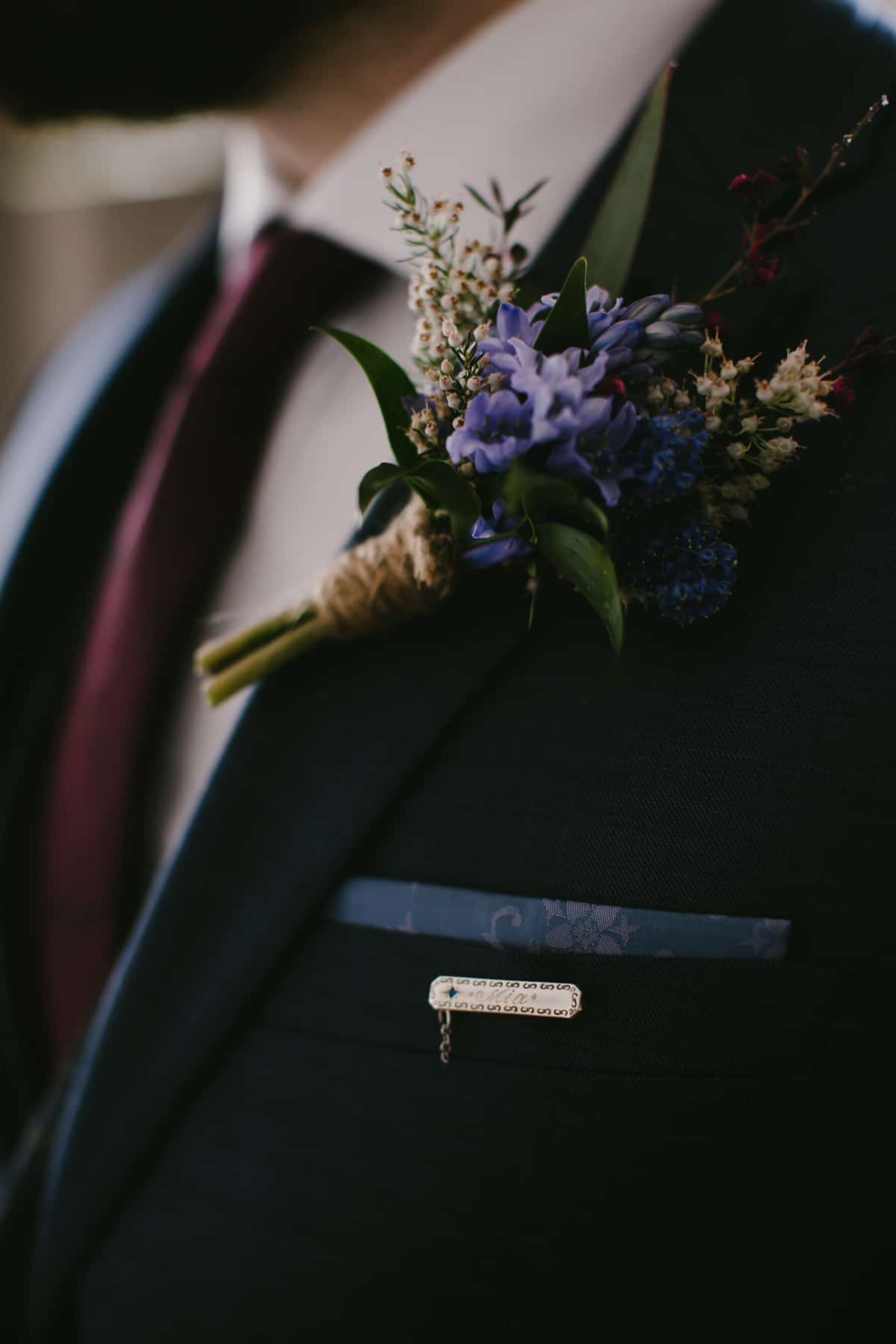 lilac boutonniere