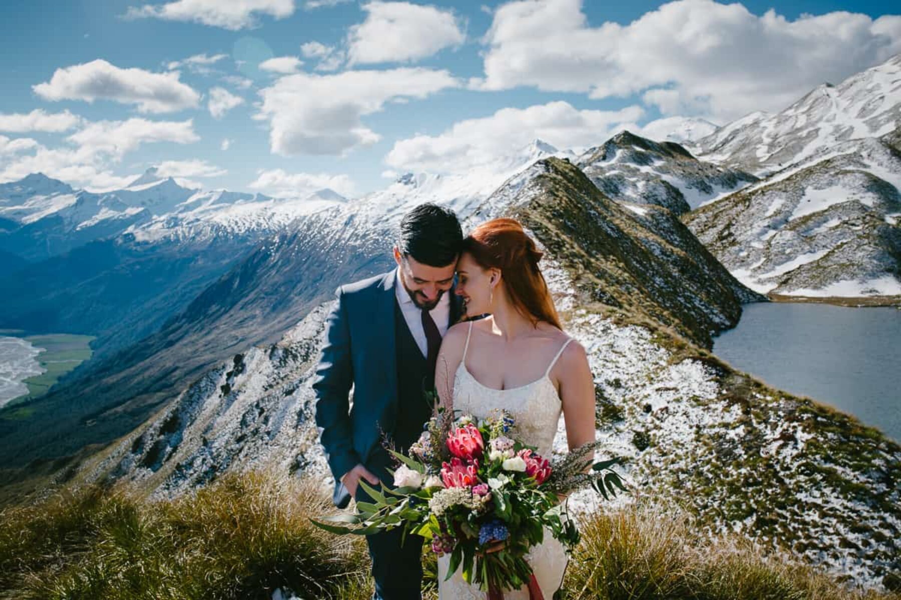 helicopter mountain wedding Lake Wanaka NZ