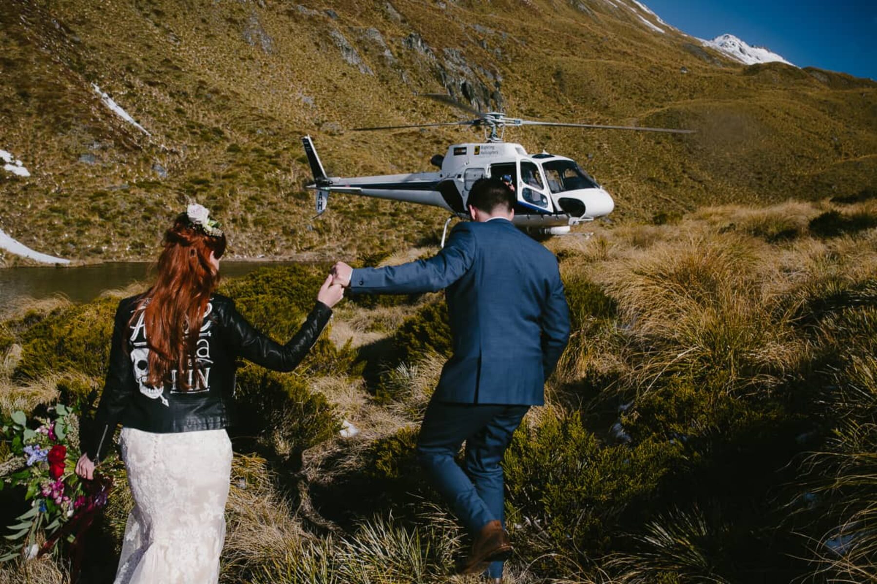 helicopter mountain wedding Lake Wanaka NZ