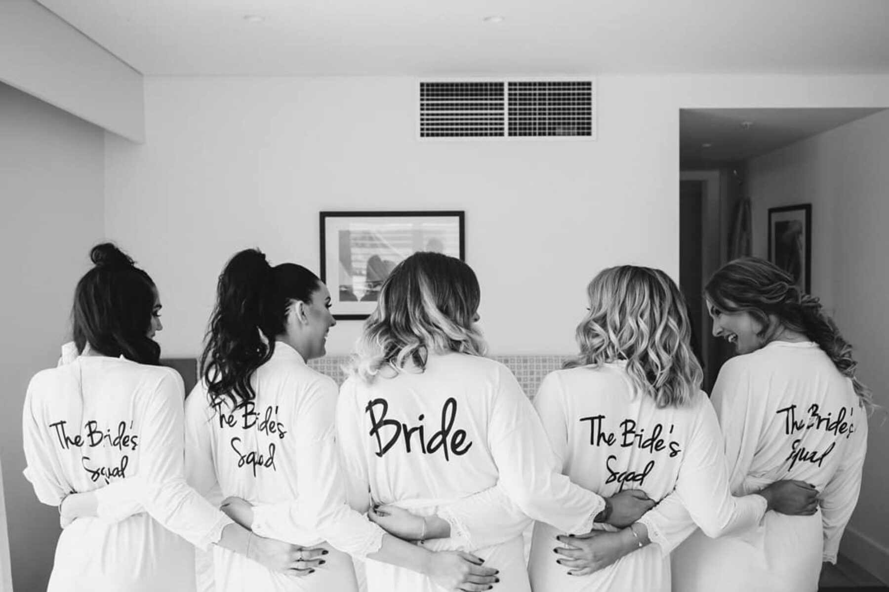 bride's squad bridesmaid robes