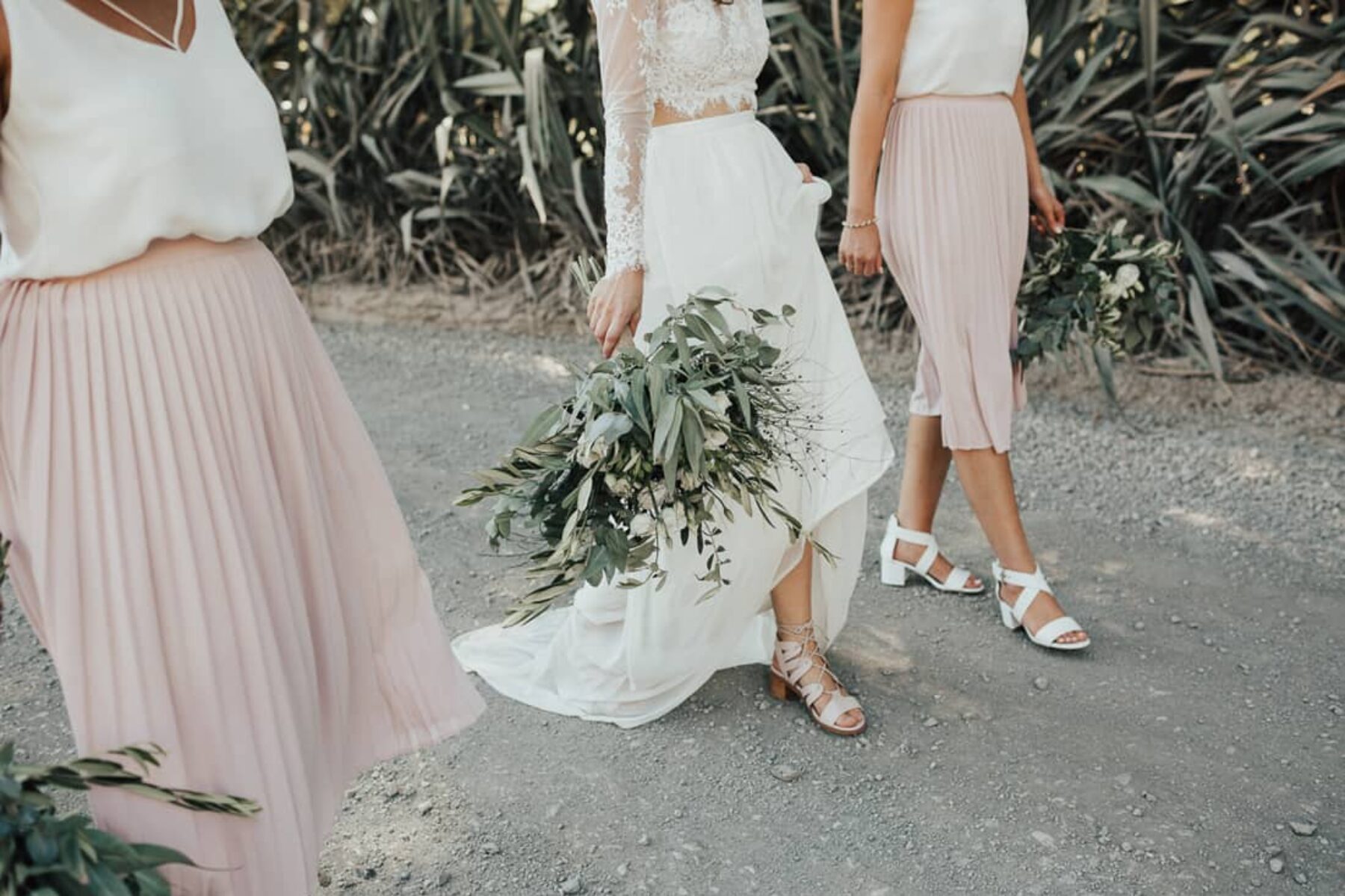 blush bridesmaid skirts
