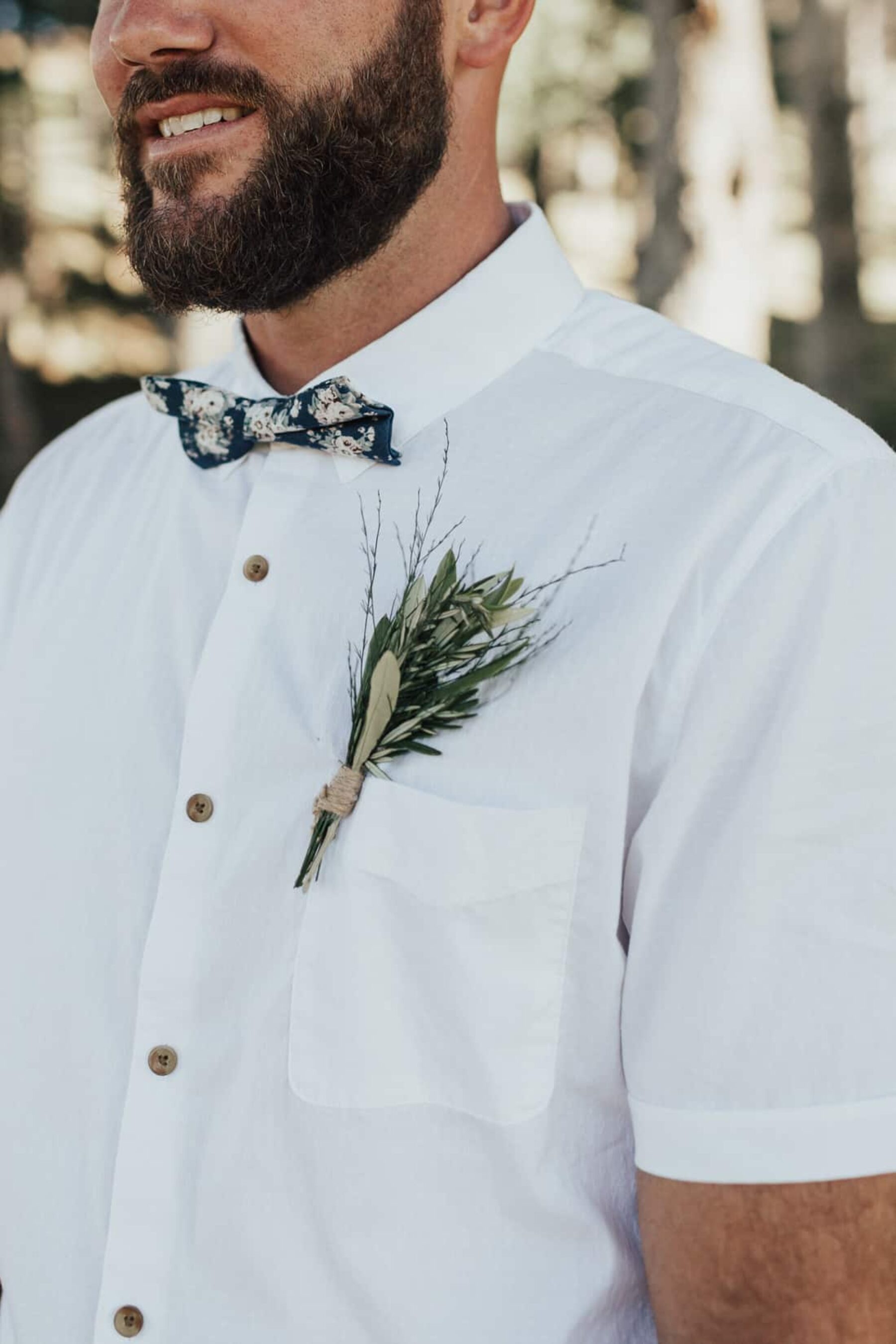 olive leaf boutonniere