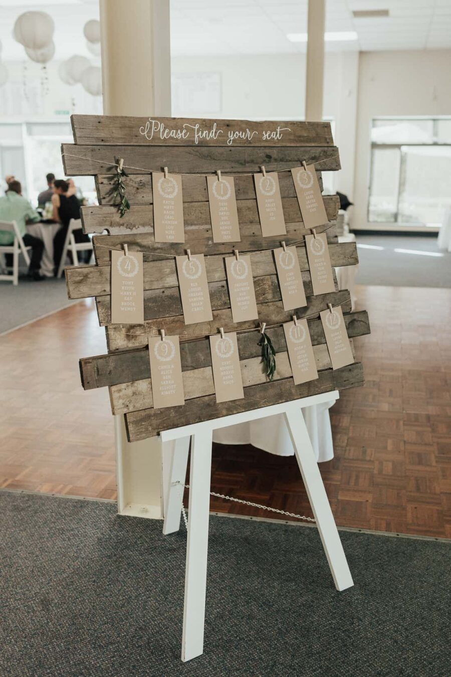 handmade timber wedding seating planner